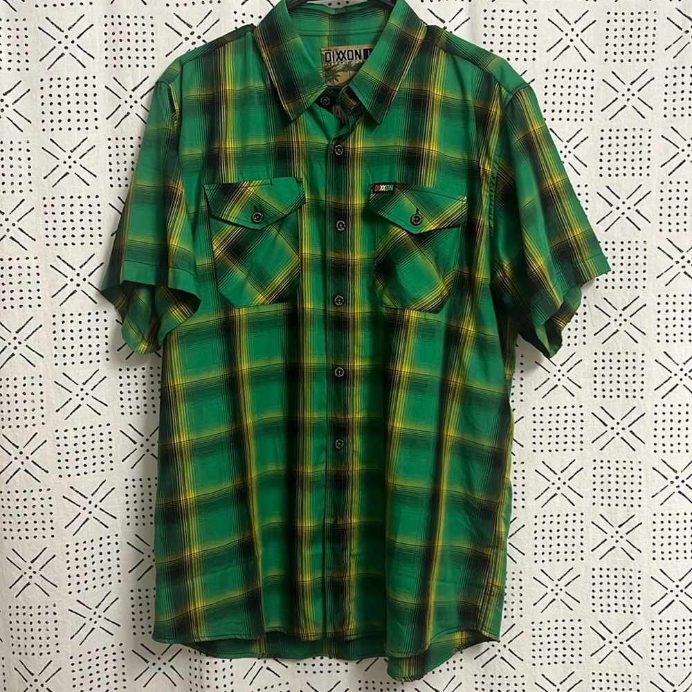 DIXXON Kingston Bamboo Plaid Casual Button Down - Mens L